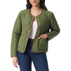 Reversible Green & Brown Quilted Women's Jacket